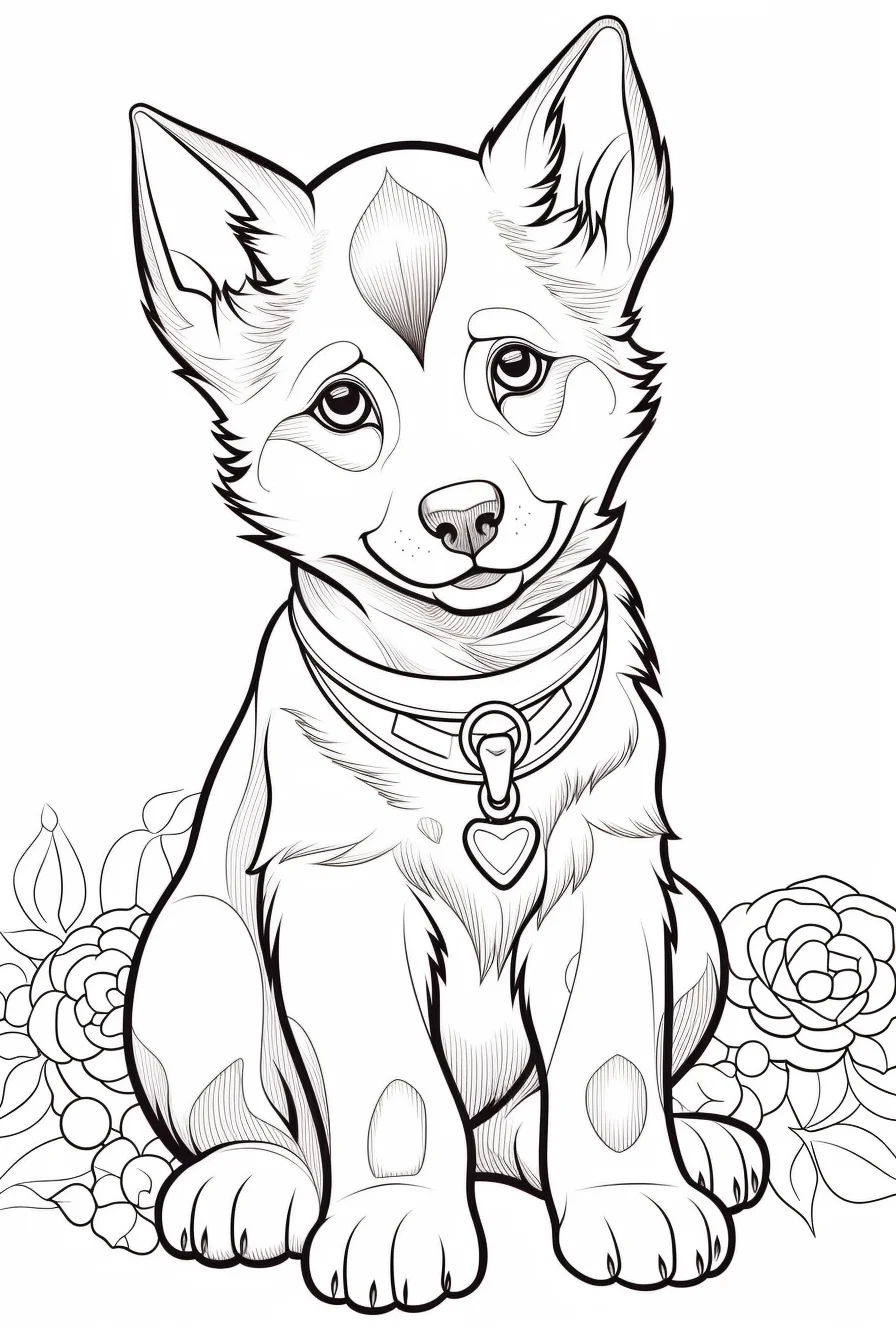 cute puppy coloring pages printable