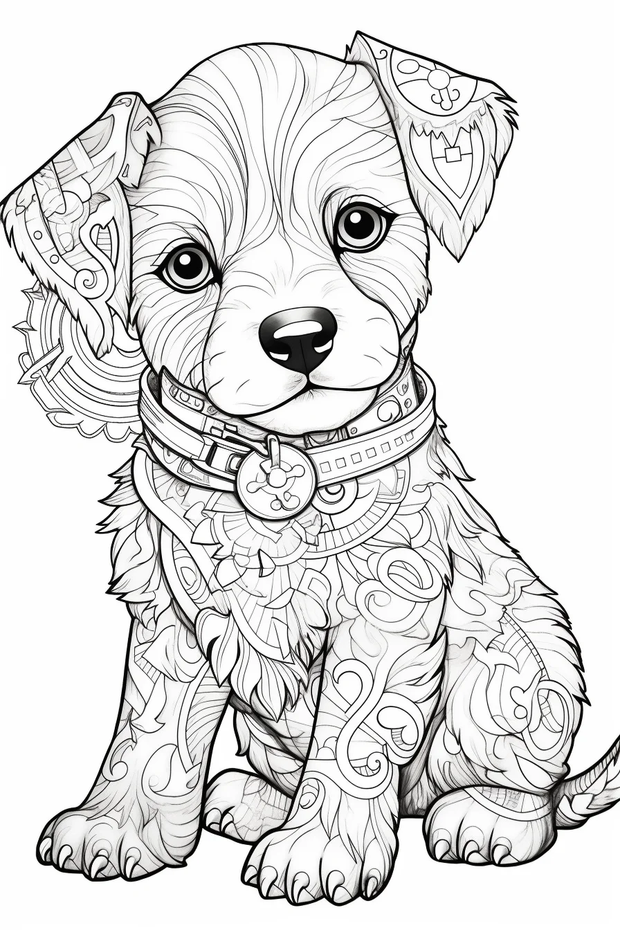 cute puppy dog coloring pages for adults