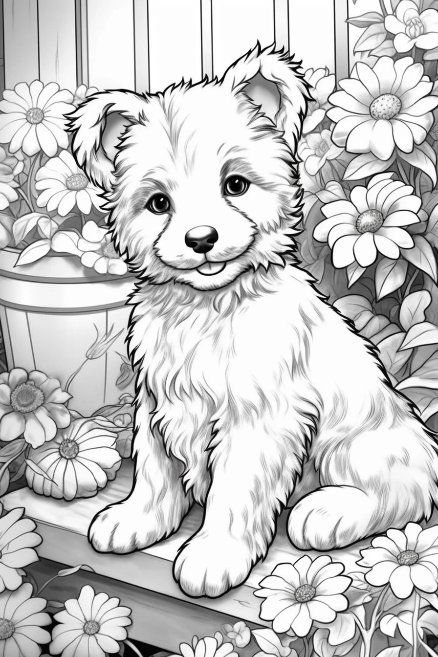 cute puppy printable realistic dog coloring pages