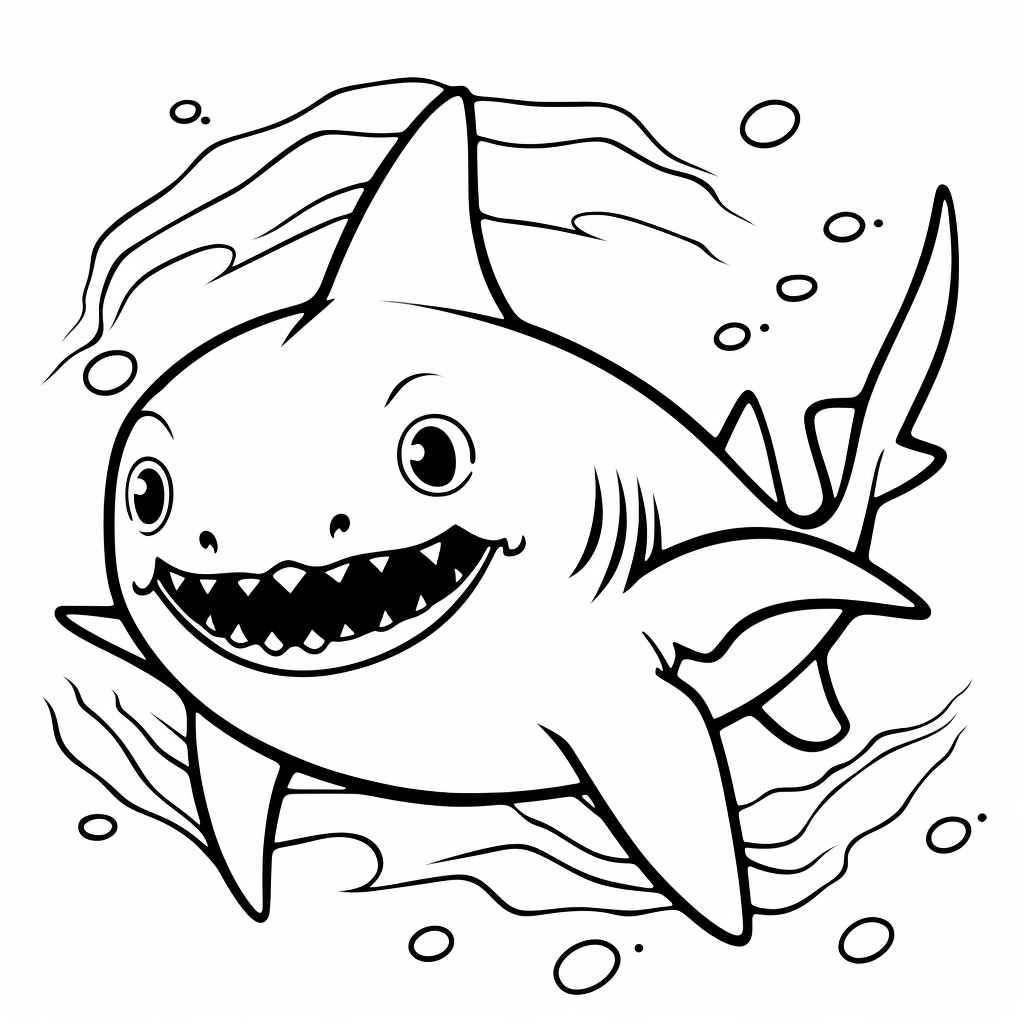 cute shark coloring pages printable