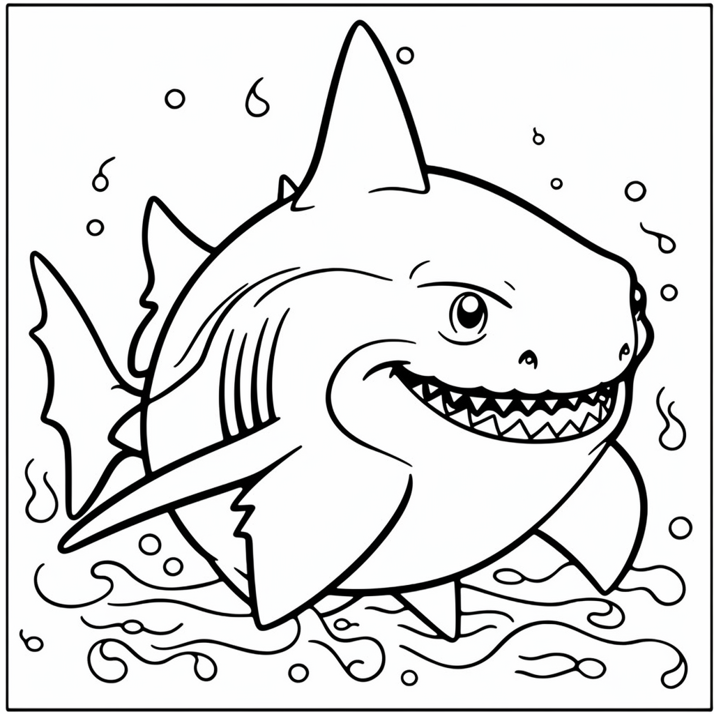 cute shark coloring pages to print