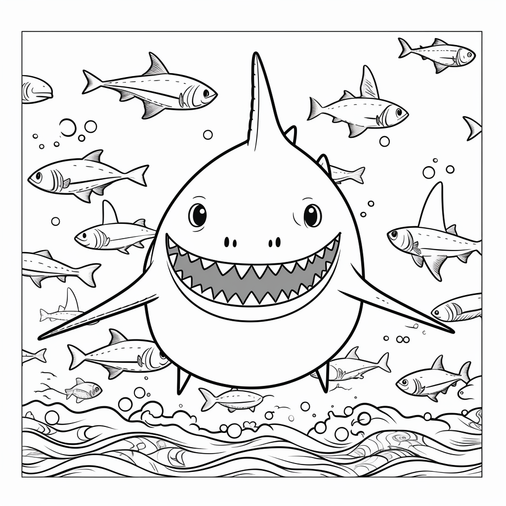 cute shark coloring pages