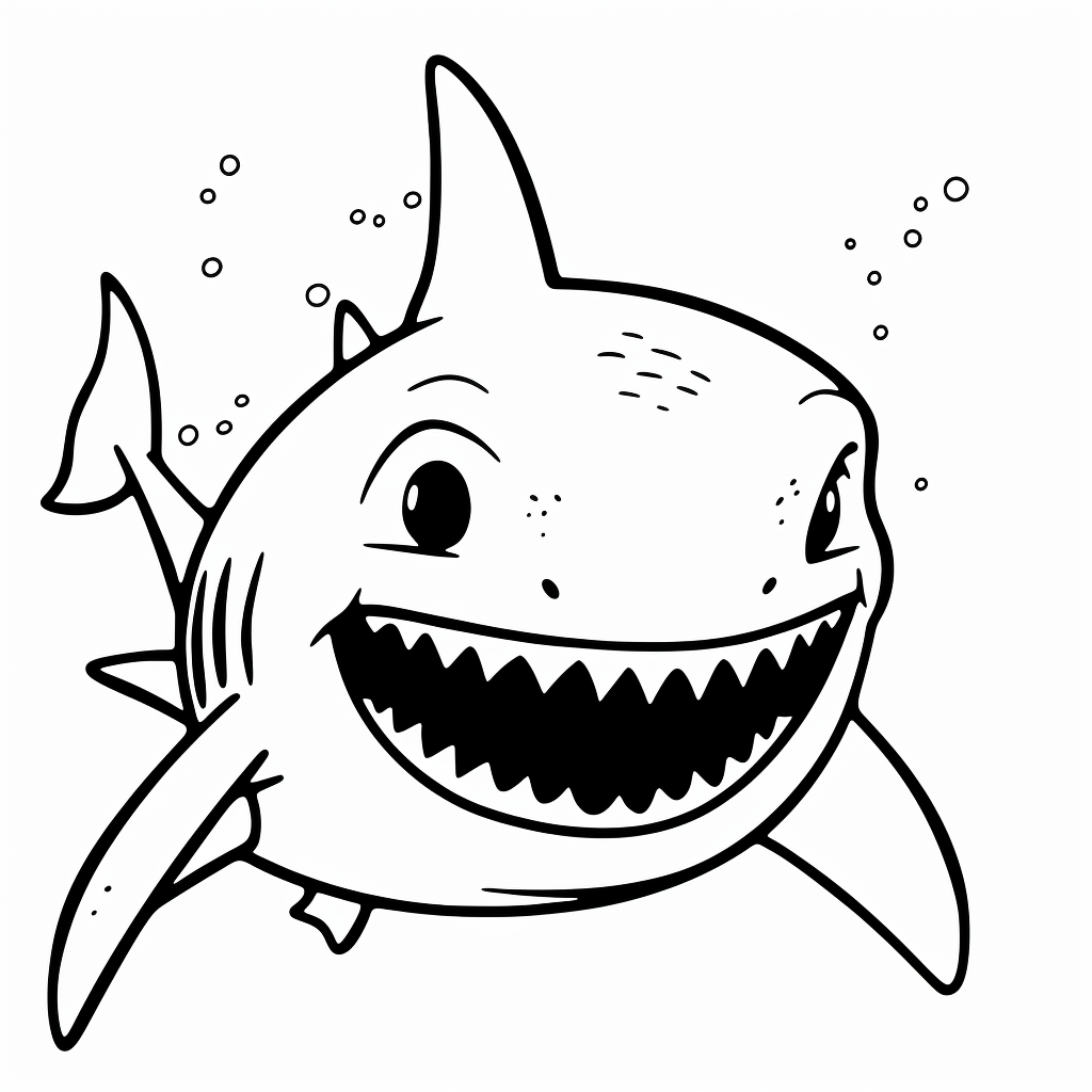cute shark coloring sheet