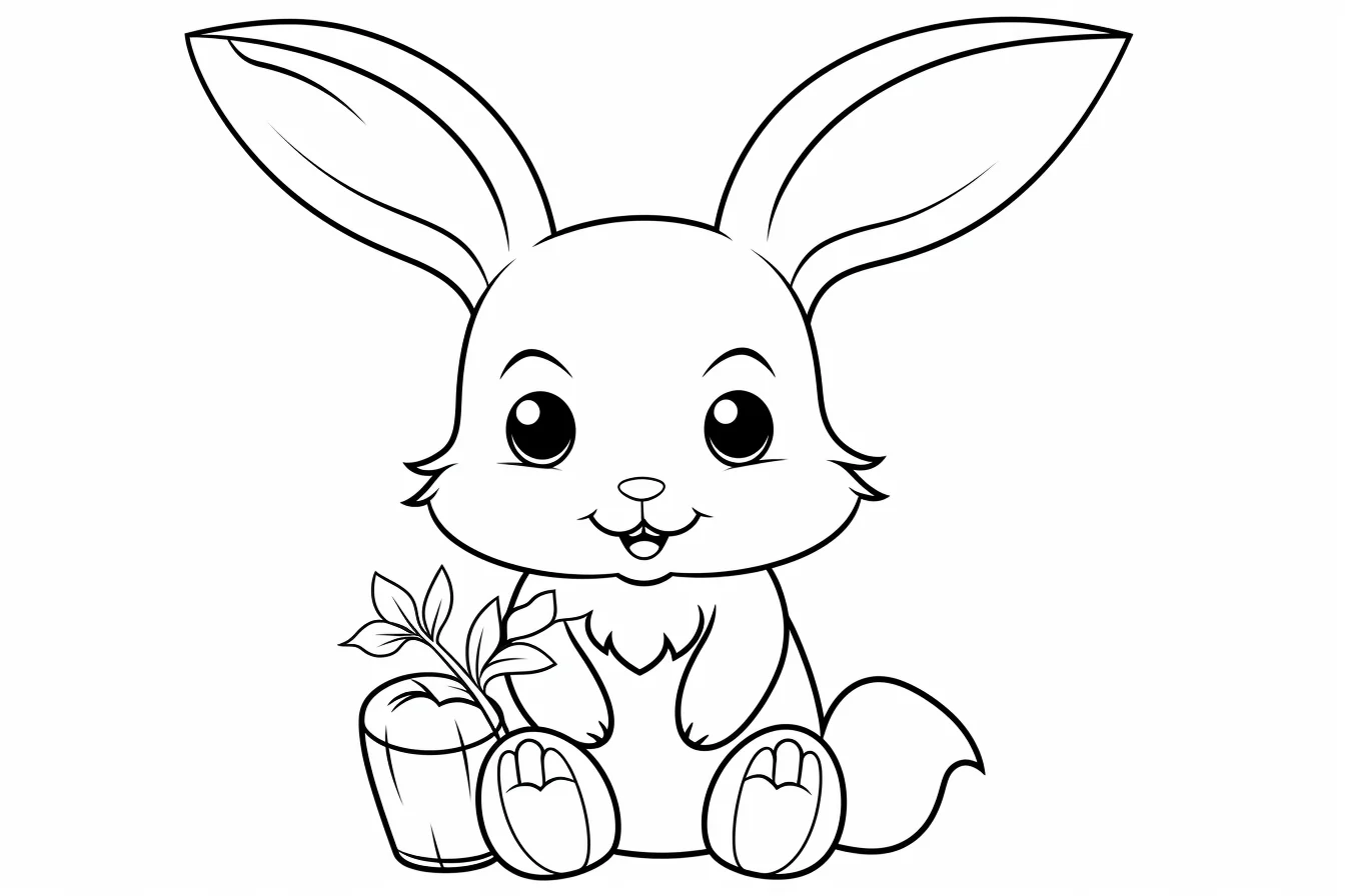 cute simple bunny coloring pages