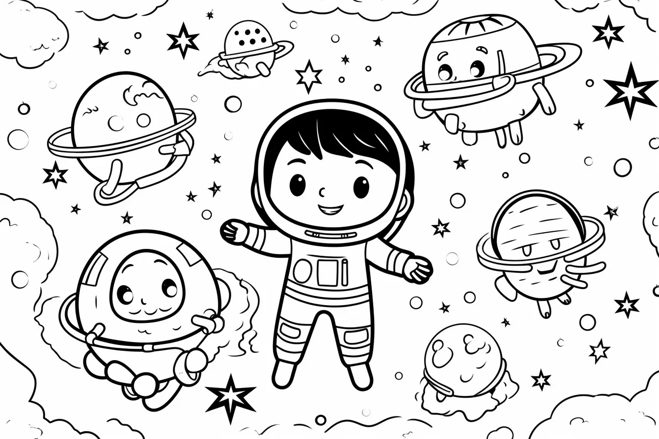 cute space coloring pages