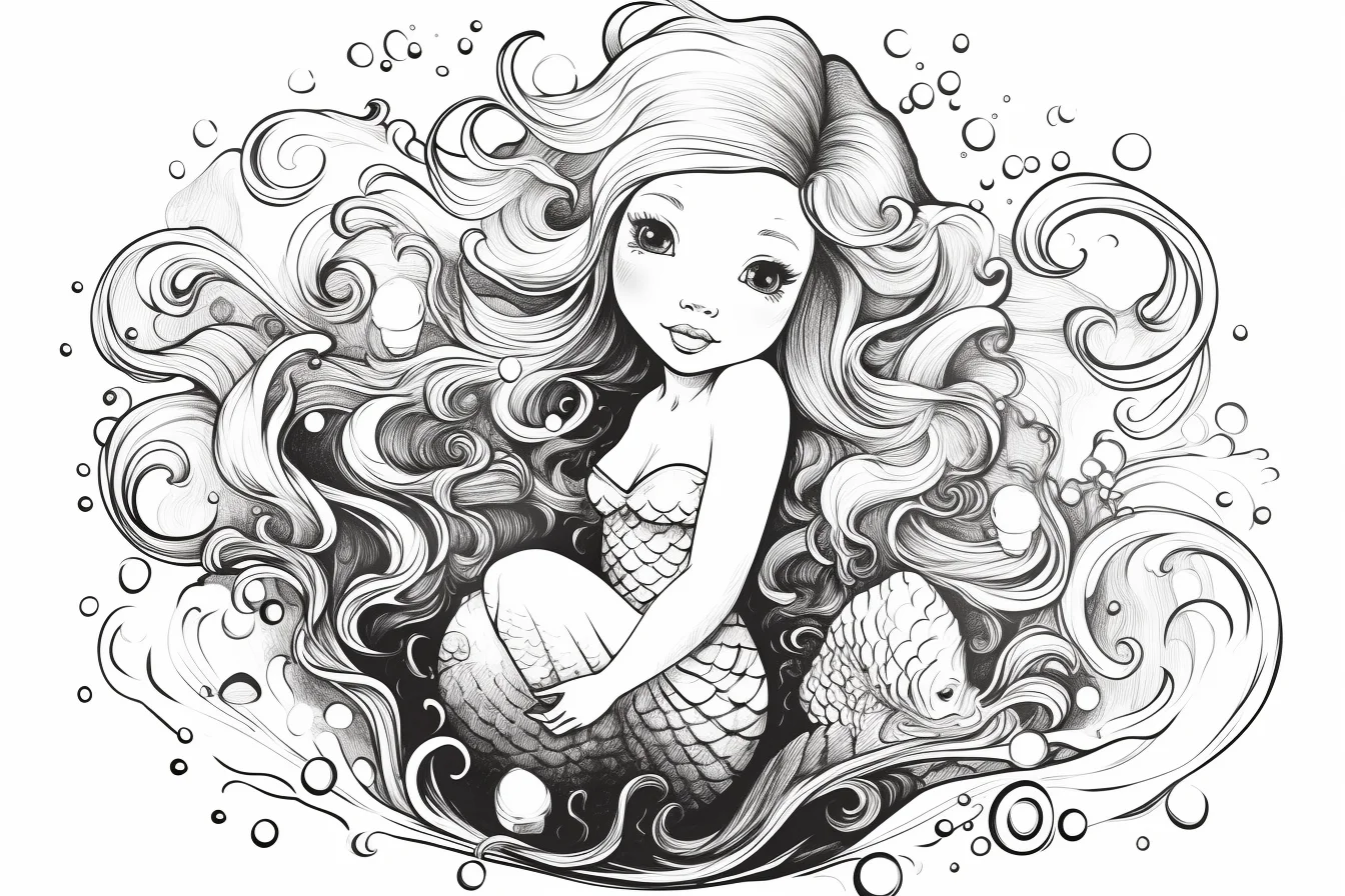 cute the little mermaid coloring pages printable