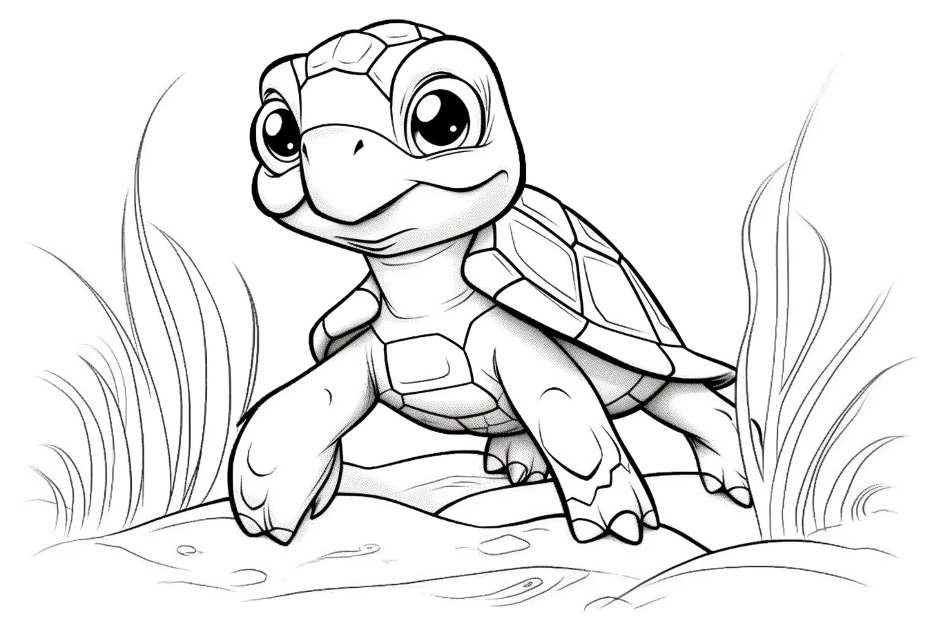cute turtle coloring pages for kids