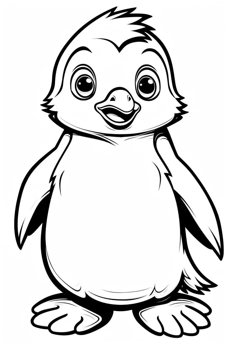 cute winter animal coloring page