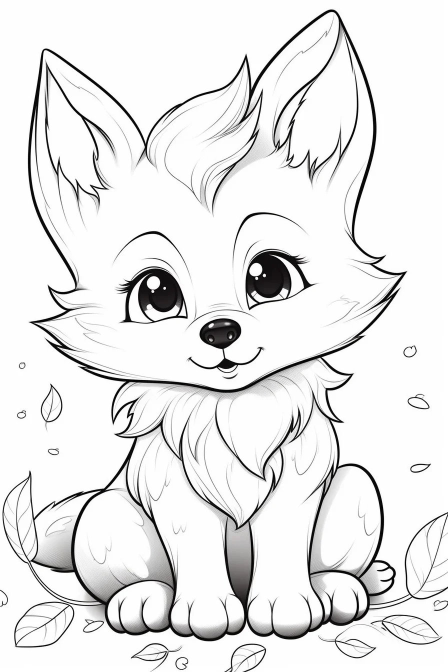 cute wolf coloring pages easy