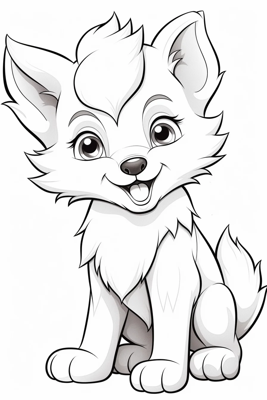 cute wolf coloring pages for kids