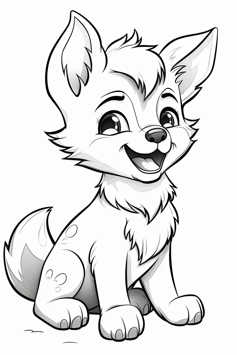 cute wolf pup wolf coloring pages