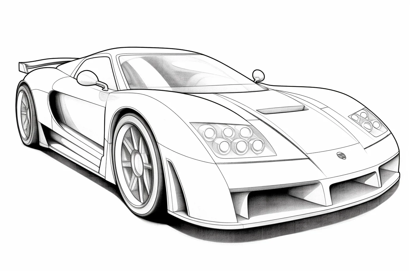 detailed sports car coloring pages