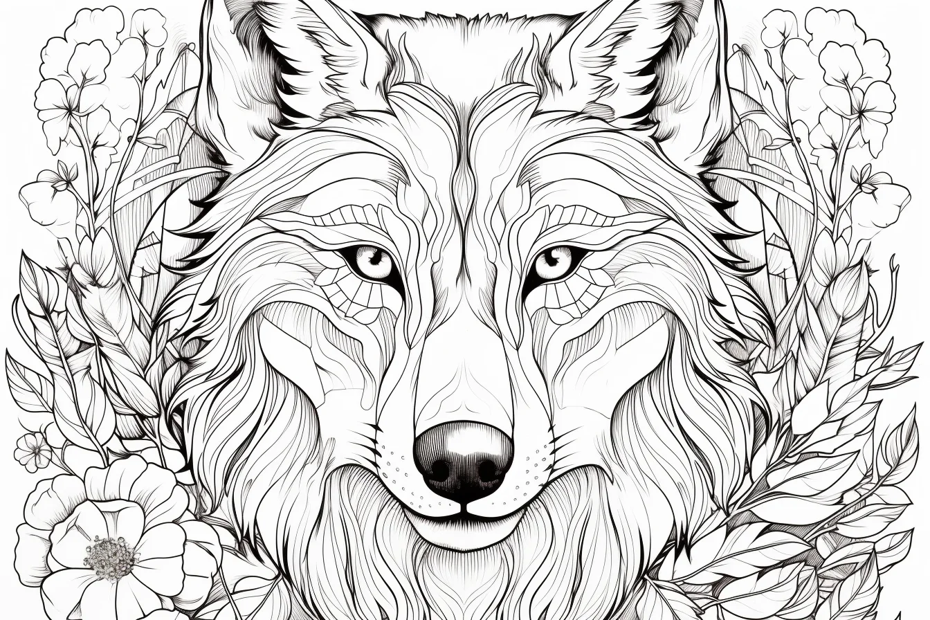 detailed wolf coloring pages for adults