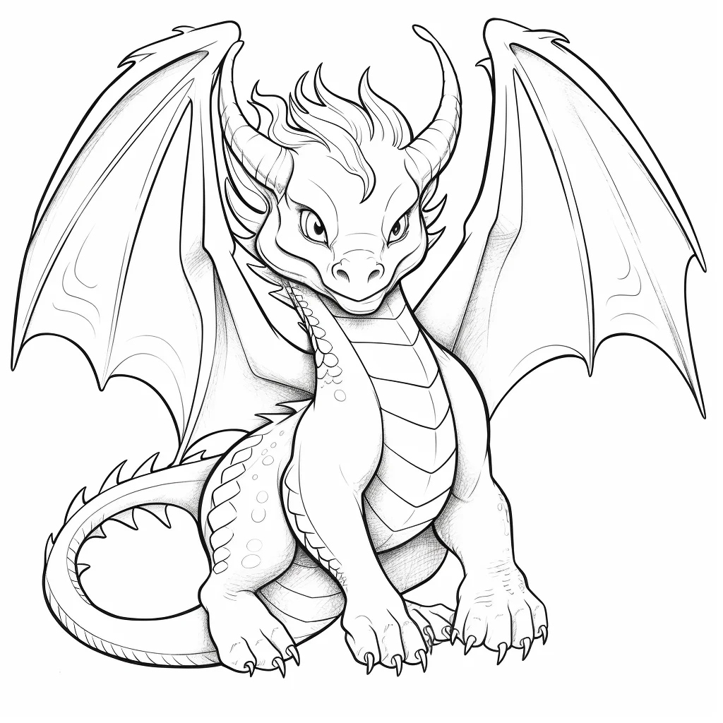 Dragon Coloring Pages Easy
