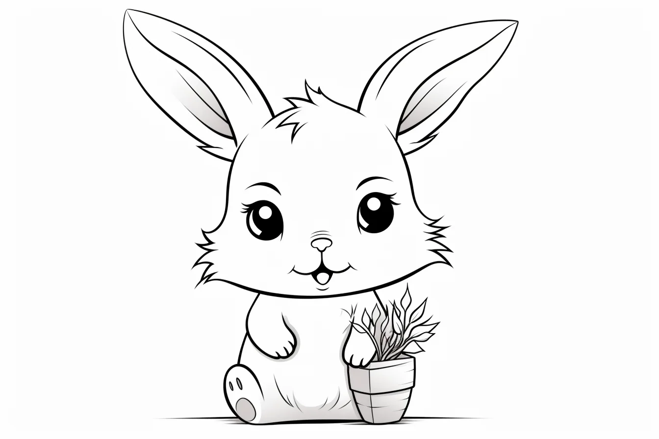 draw baby bunny cute bunny coloring pages
