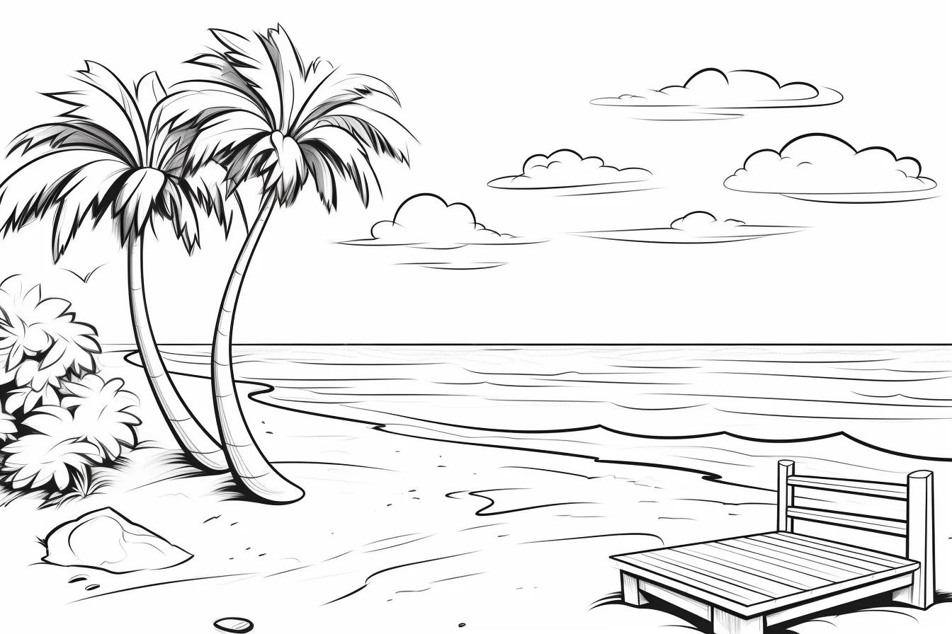 easy beach summer coloring pages