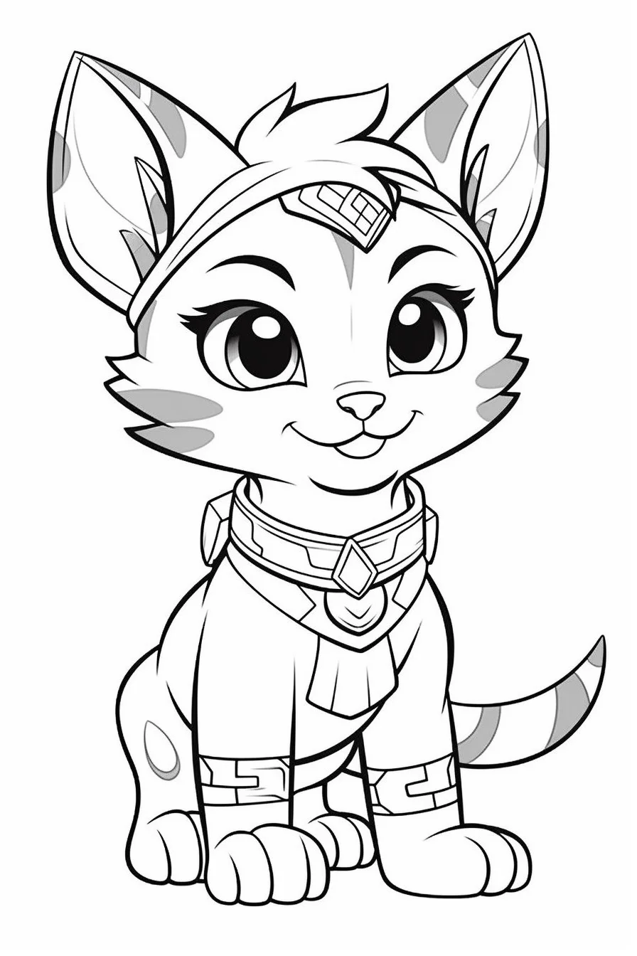 easy cat coloring pages for adults