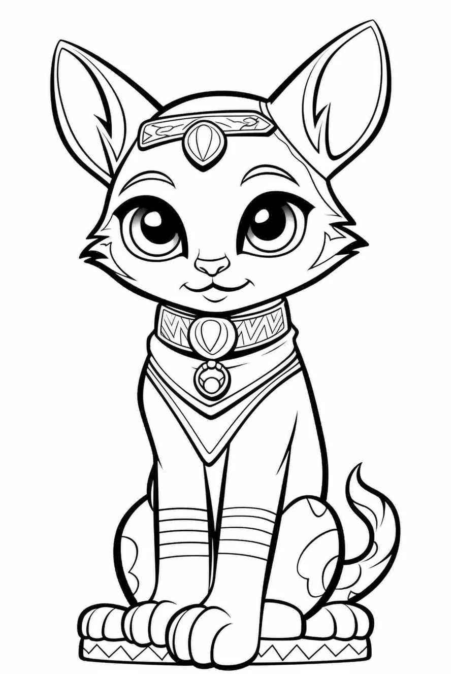 easy cat coloring pages for kids