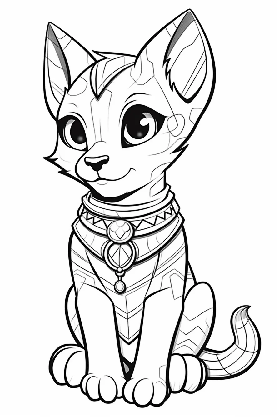 easy cat coloring pages