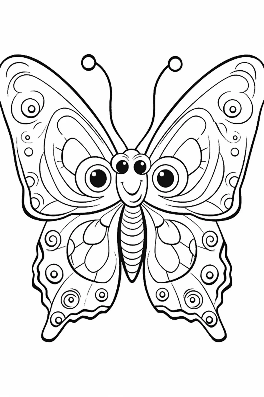 easy cute butterfly coloring pages