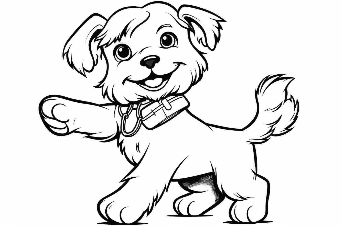 easy cute dog coloring pages