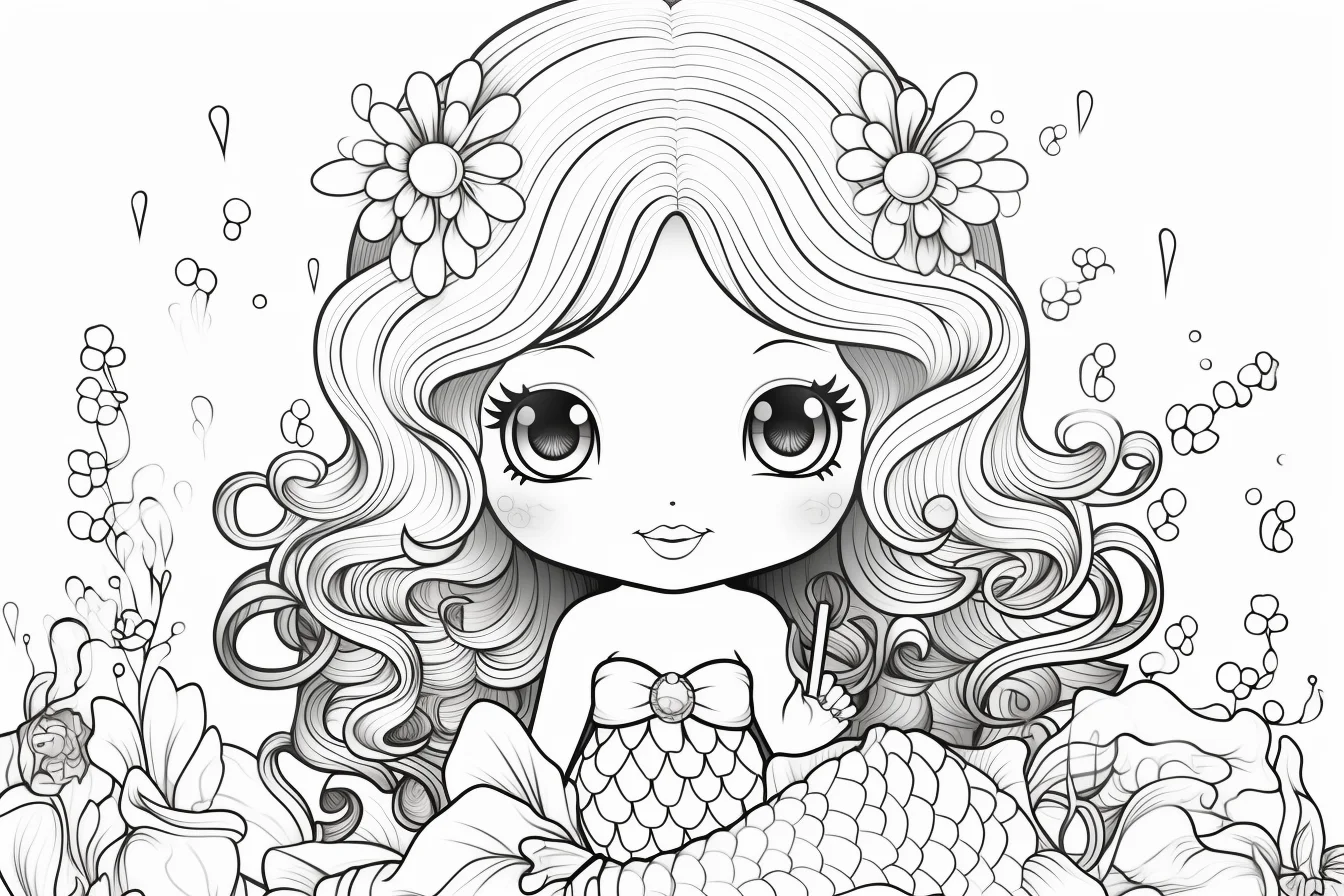 easy cute the little mermaid coloring pages free printable