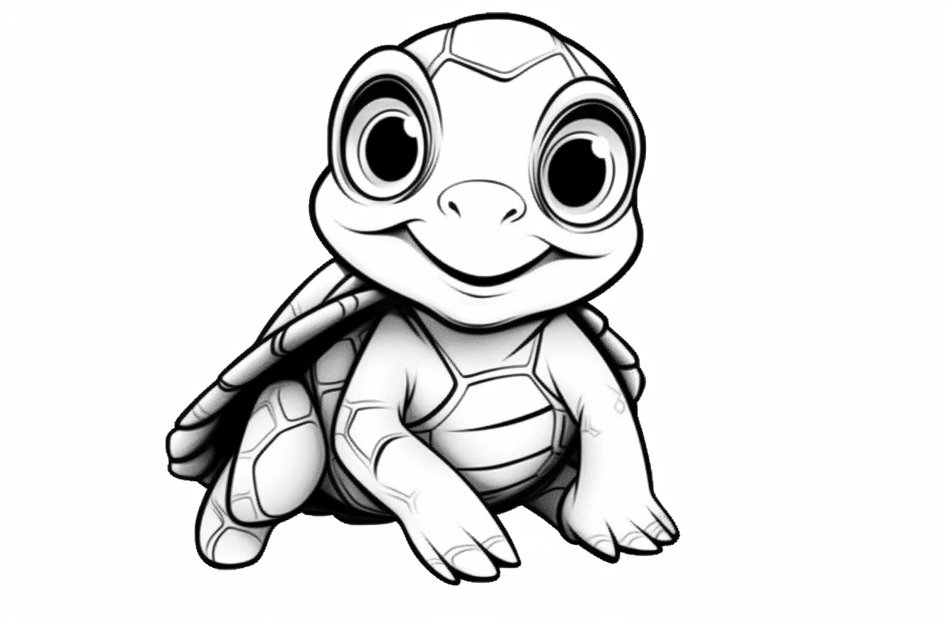 easy cute turtle coloring pages