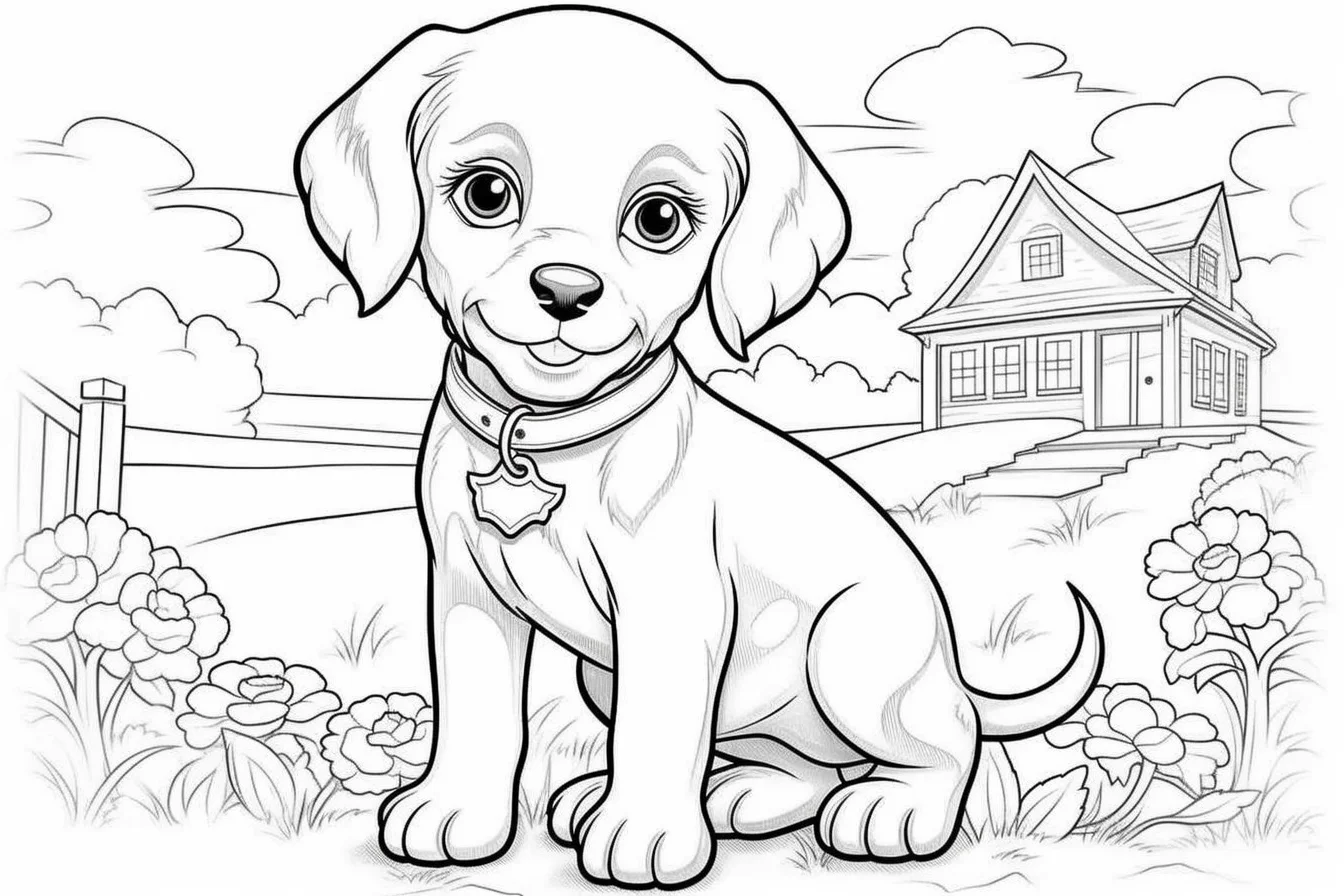 easy dog coloring pages printable