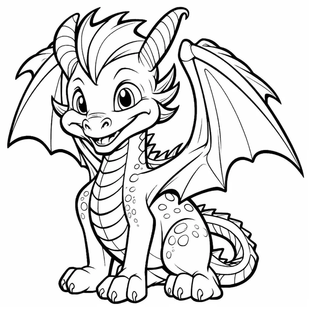 easy dragon coloring pages printable to print