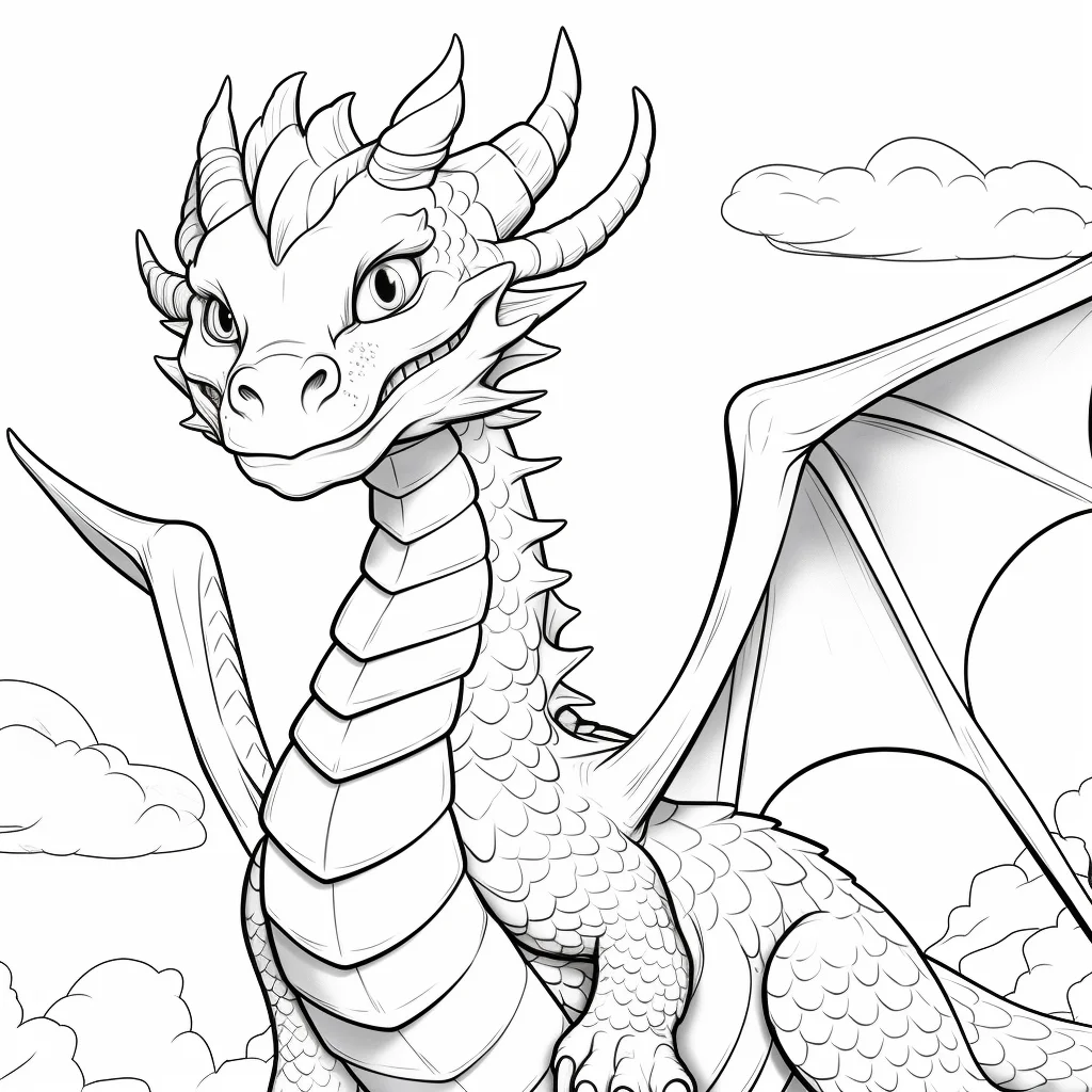 easy dragon coloring pages printable