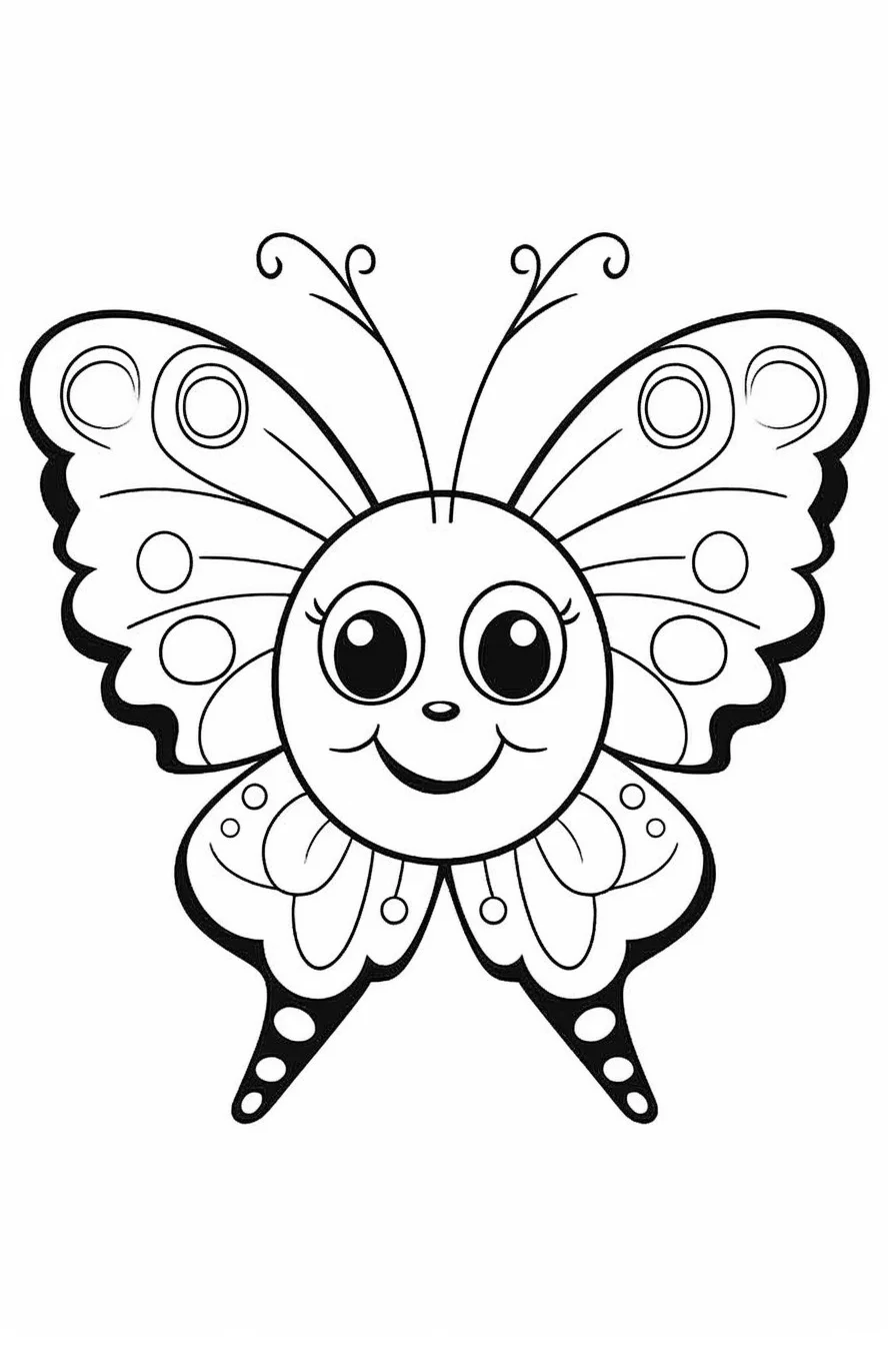 easy preschool butterfly coloring pages