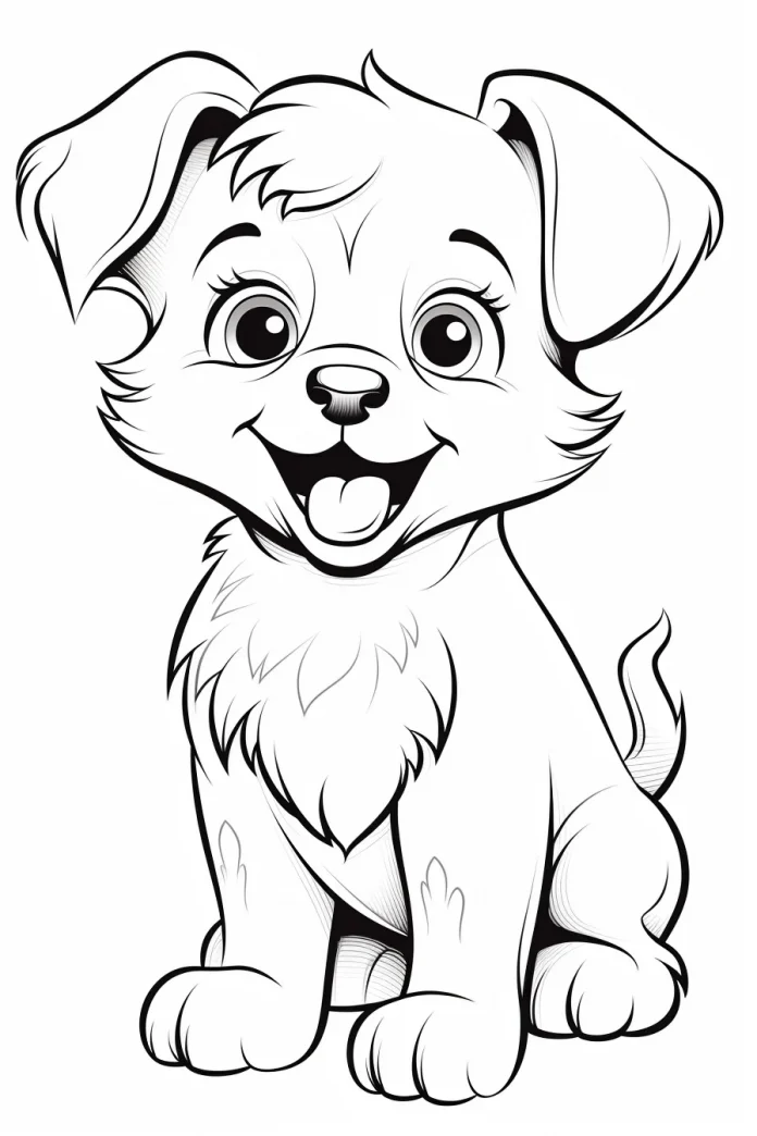 easy puppy coloring pages