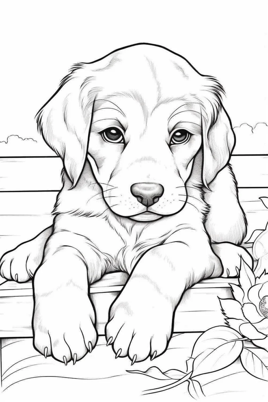 easy puppy coloring pages print