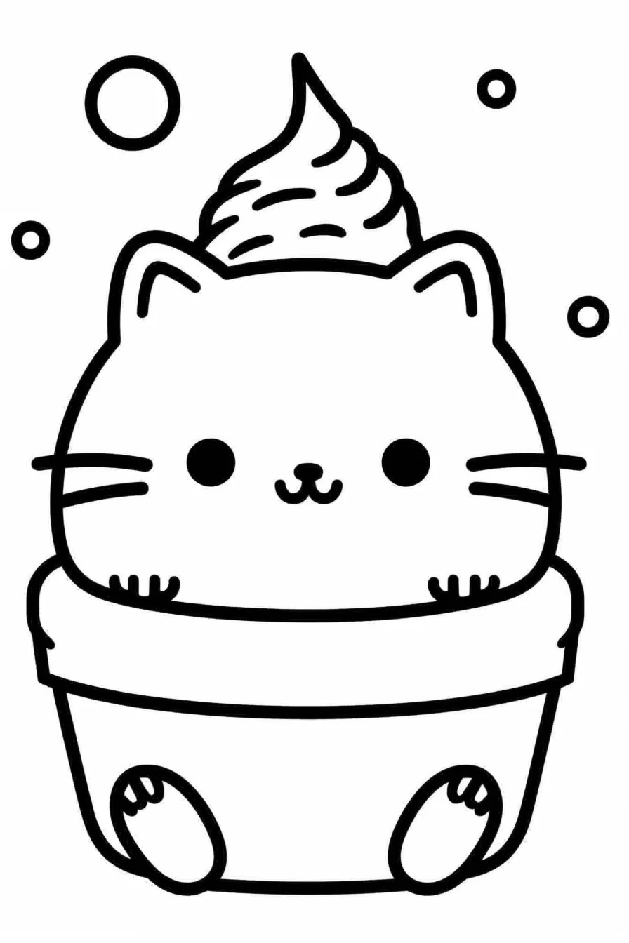 easy pusheen cute cat coloring pages