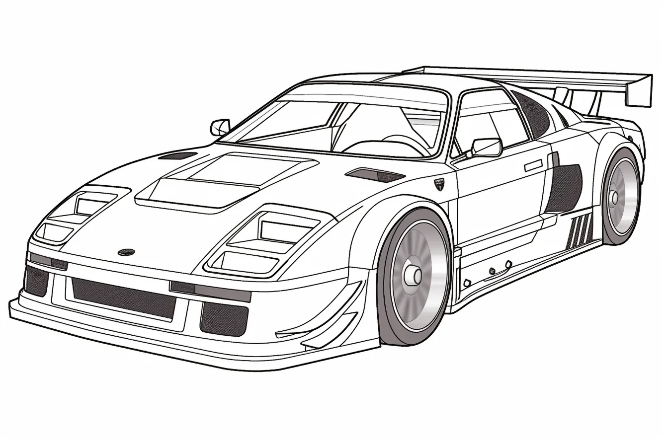 easy race car coloring pages