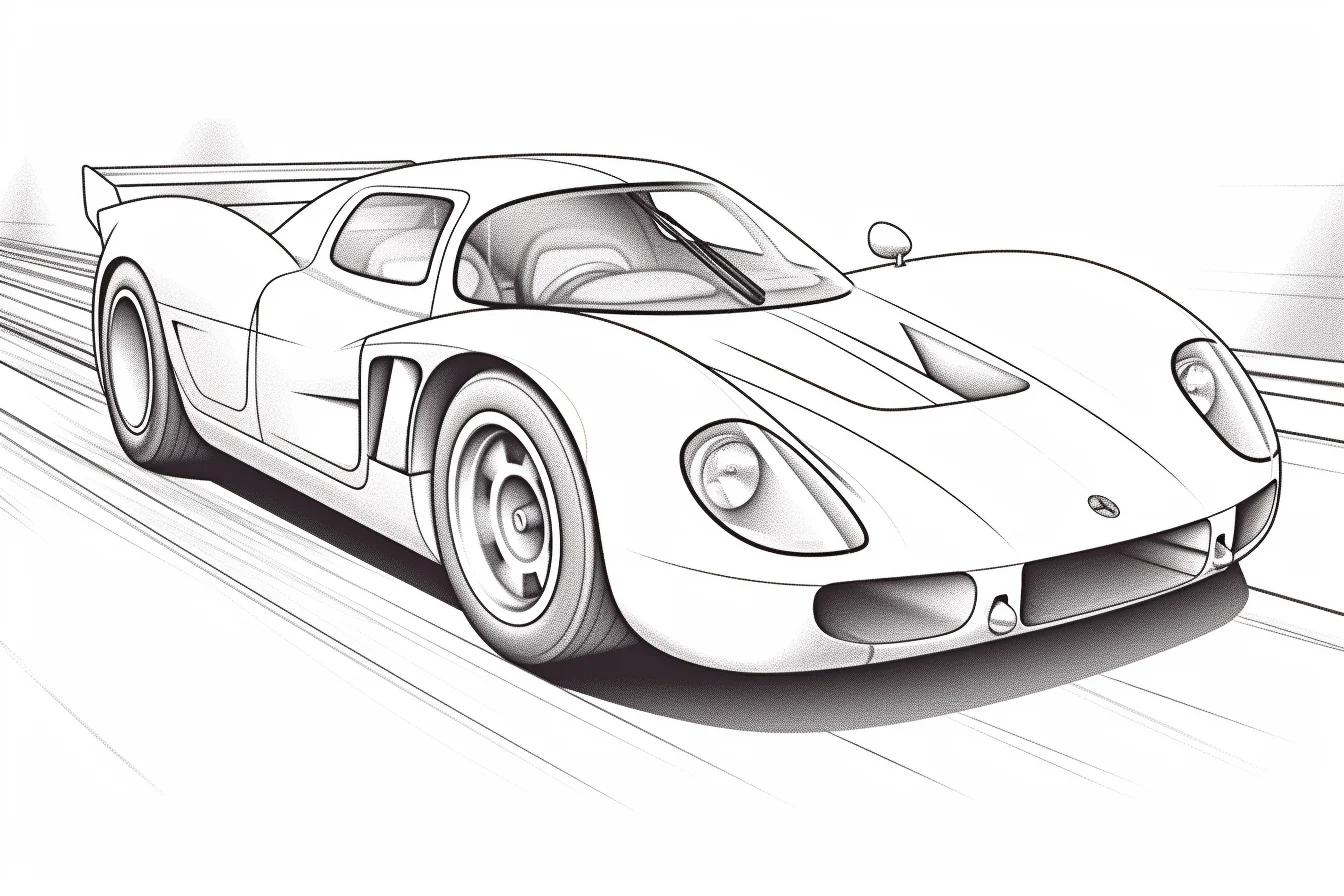 easy simple race car coloring pages