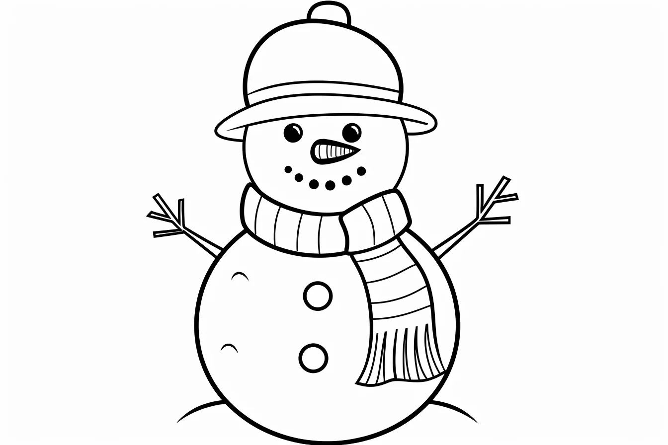 easy snowman coloring page
