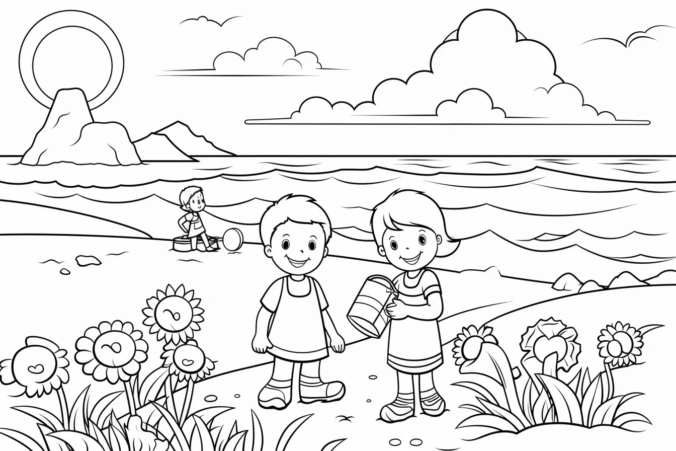 easy summer coloring pages