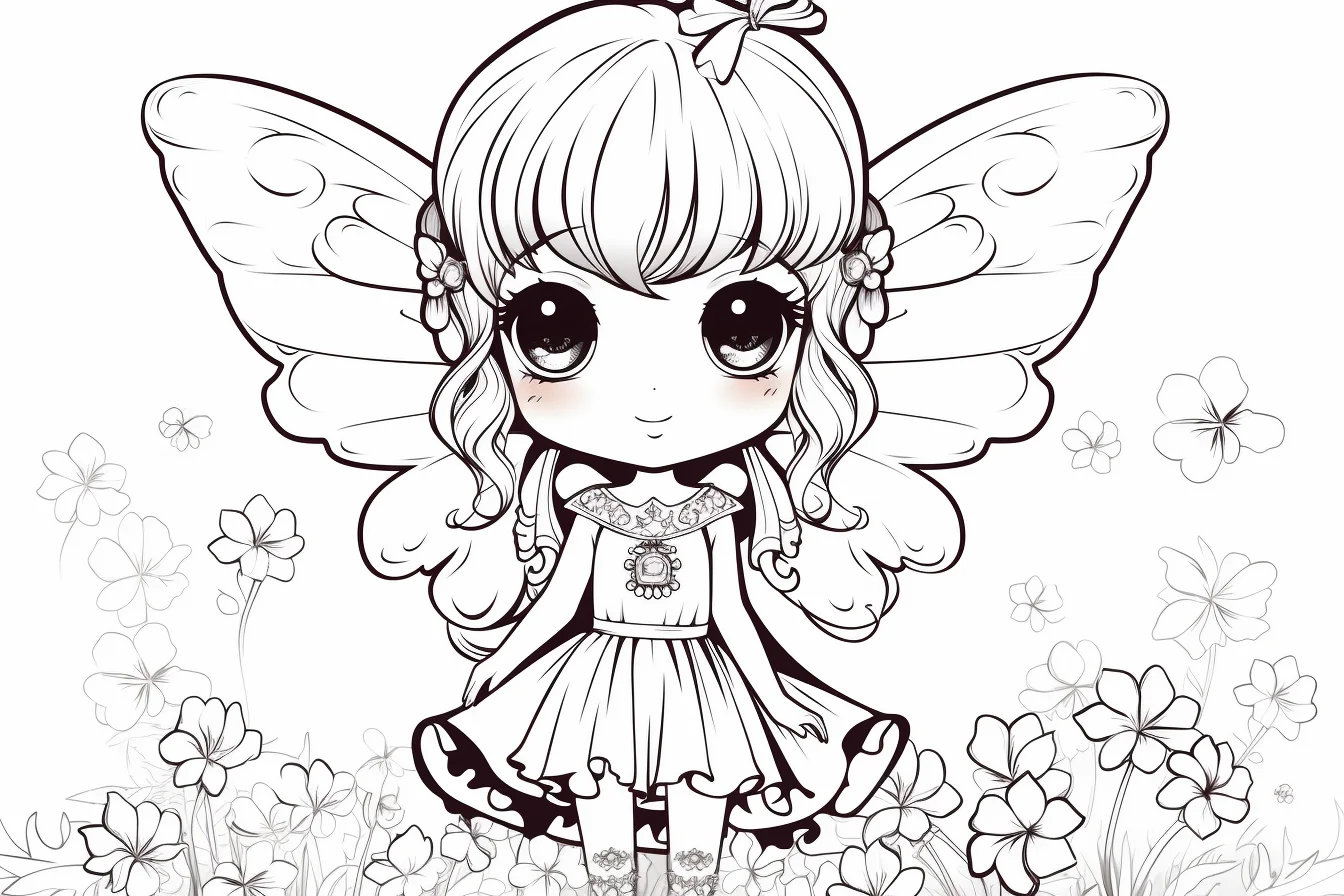 fairy coloring pages cute