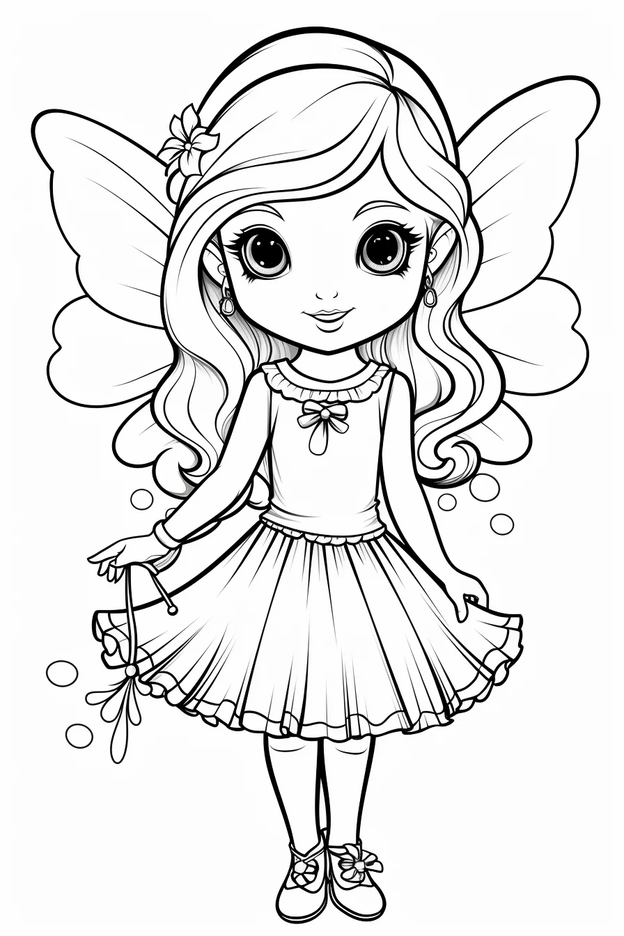 fairy coloring pages easy