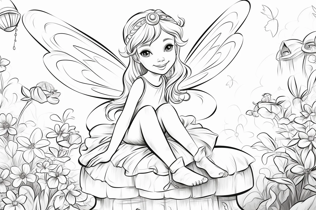 fairy coloring pages for adults easy