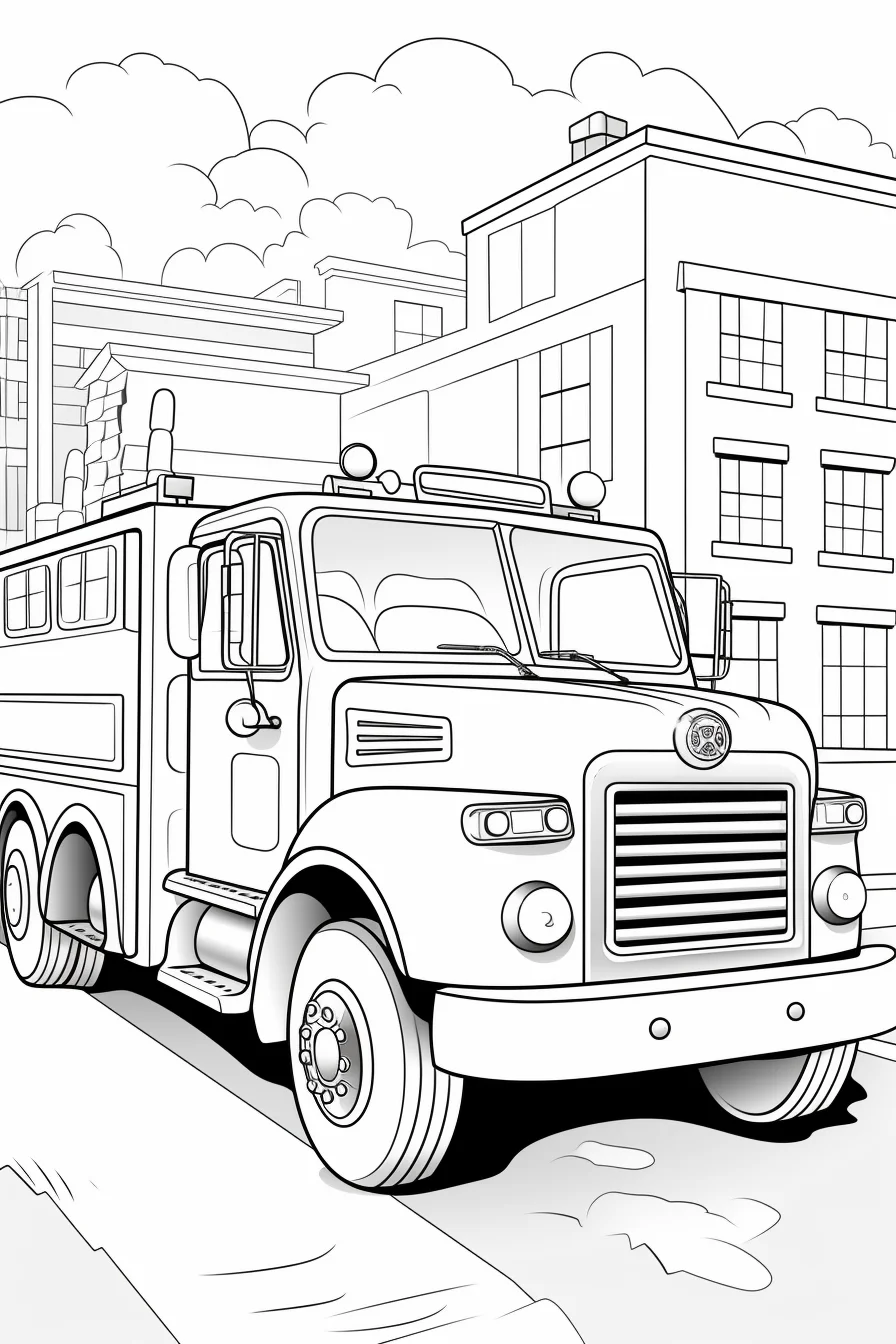 fire truck car coloring pages to print