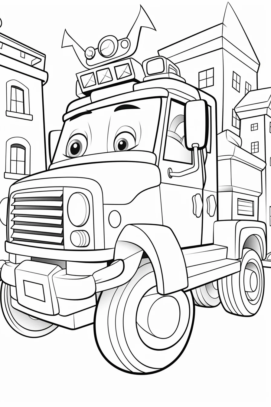 firetruck car coloring pages for free