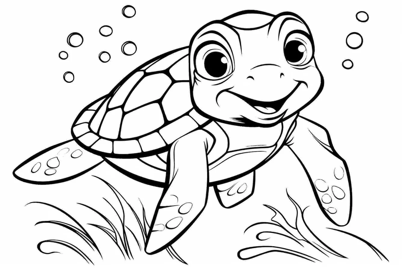 free coloring pages for kids sea turtle