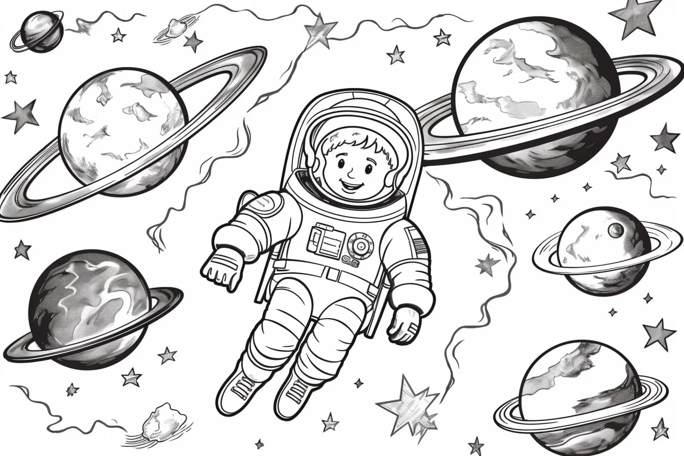 free coloring pages for kids space