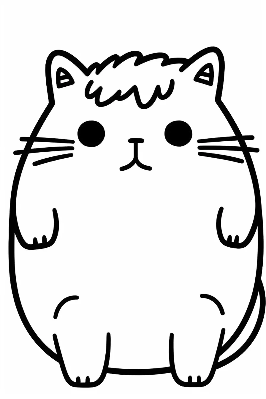 free cute kawaii pusheen cat coloring pages