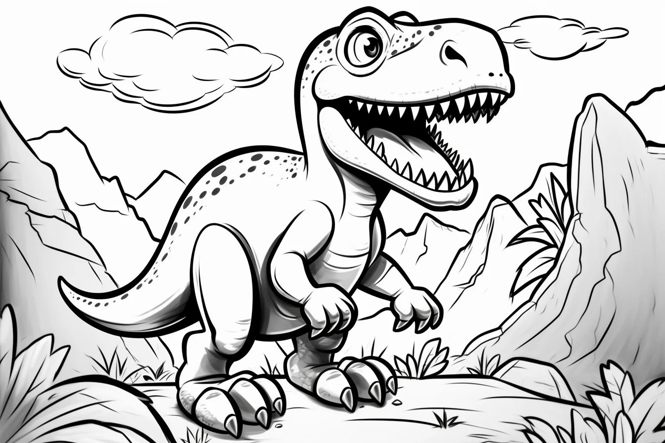 free cute t rex coloring page