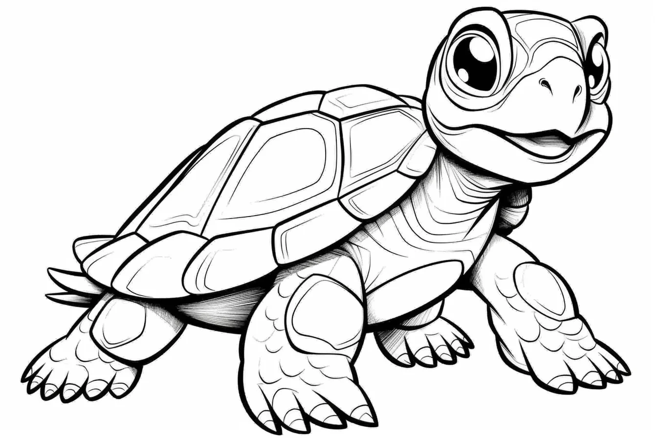 free cute turtle coloring pages for kids