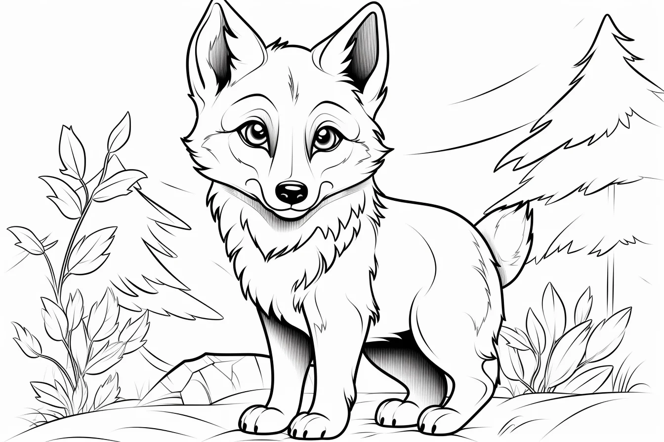 free cute wolf coloring pages
