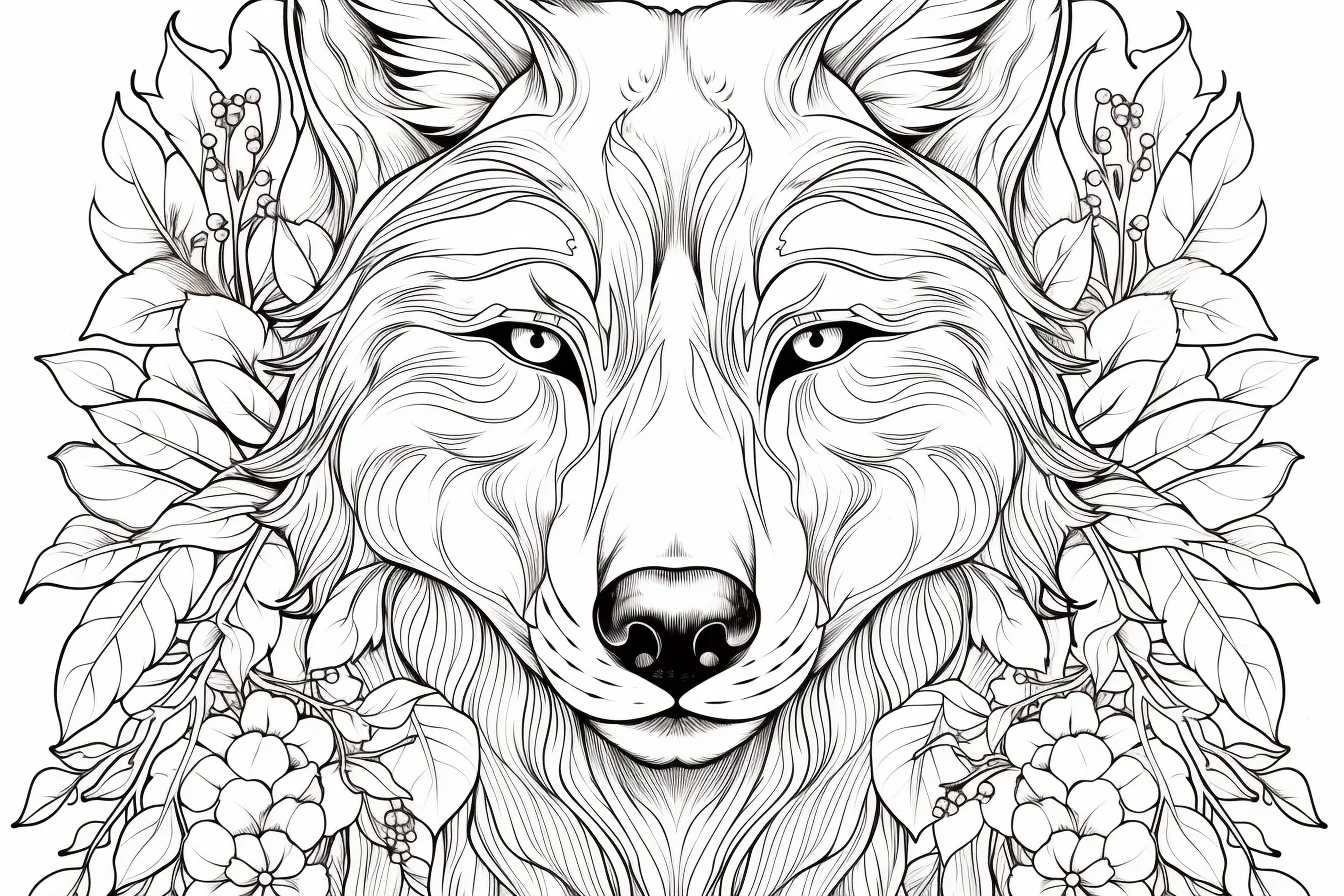 free detailed wolf coloring pages for adults